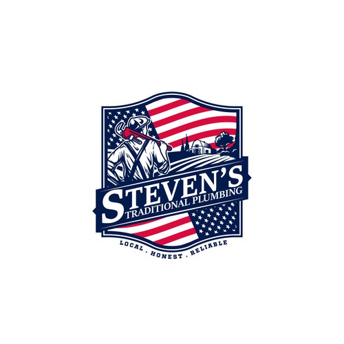 Plumbing logo with the title 'stevens'