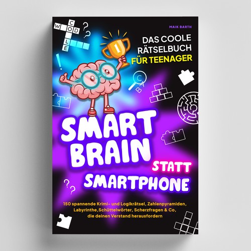 Puzzle design with the title 'Smartbrain statt Smartphone'