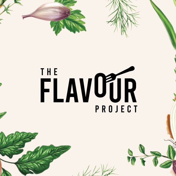 Rustic brand with the title 'The Flavour Project Brand Identity'