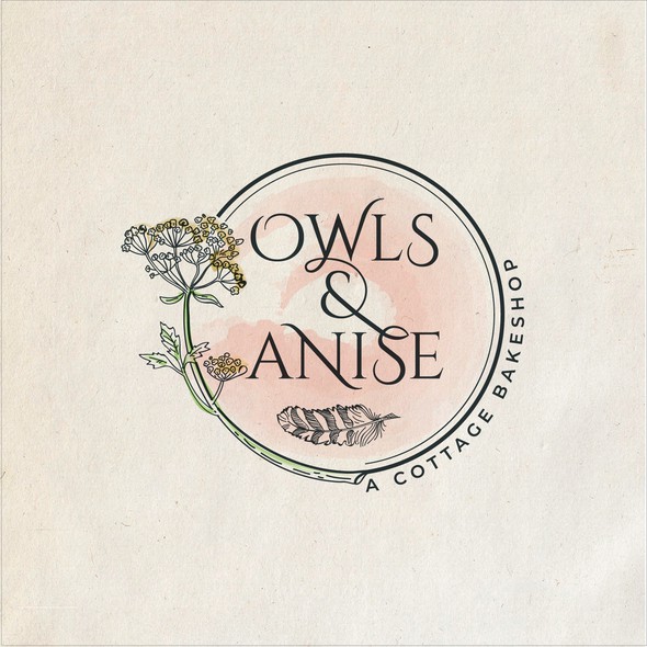 Hand-drawn design with the title 'Bakeshop logo design'