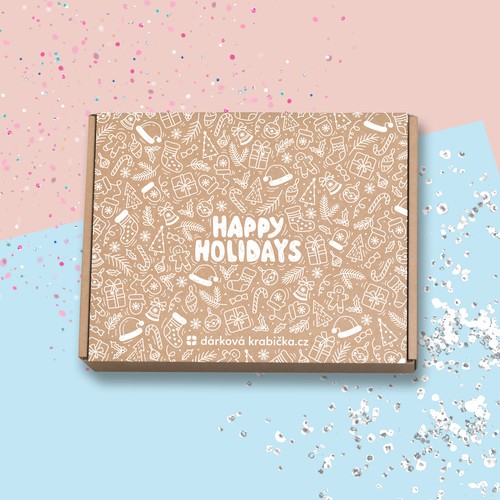 Christmas packaging with the title 'Christmas design for gift box.'
