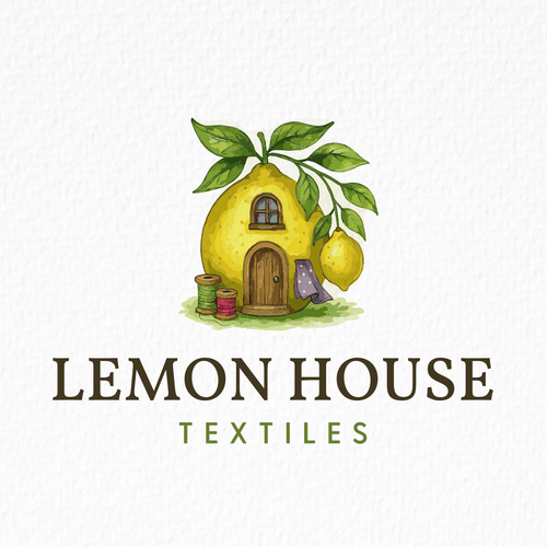 Textile logo with the title 'Lemon House Textiles – Logo Design'