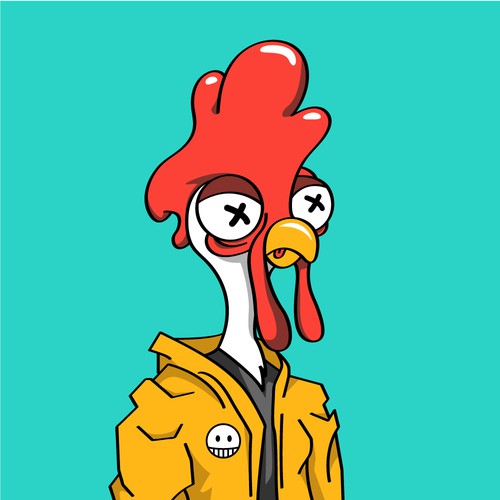 Chicken artwork with the title 'Crypto Chicken'