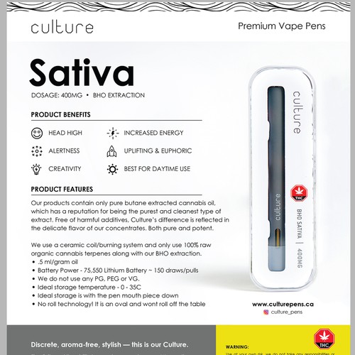 Sale design with the title 'New Premium Vape Pen Sell Sheets'