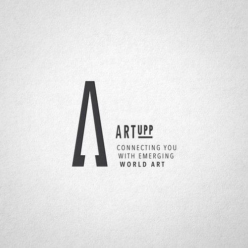 Grey brand with the title 'Logo for the Art Gallery "Art Upp"'