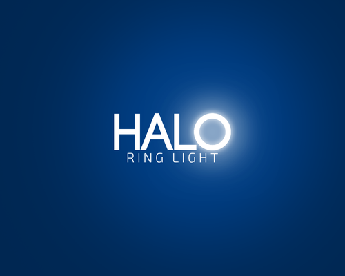 Realistic logo with the title 'Halo Ring Light Logo'