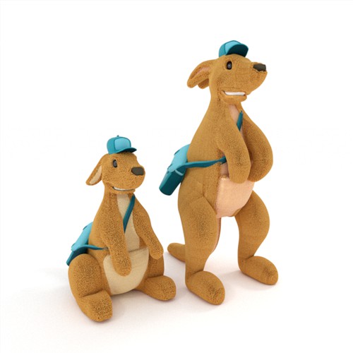 Doll design with the title '3d prototype of kangaroo dolls'