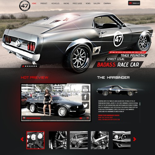 Black website with the title 'Help Agent 47 with a new website design'