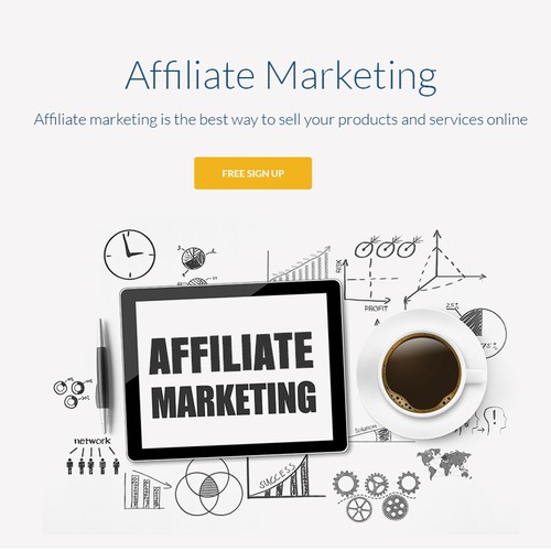 Advertising website with the title 'Illustrate a simple, clean and beautiful start page for DoubleSale'