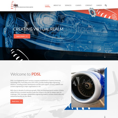 Automotive website with the title 'Innovate PDSL '