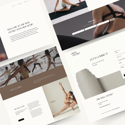 Yoga studio design with the title 'Aesthetic Modern Yoga Studio'