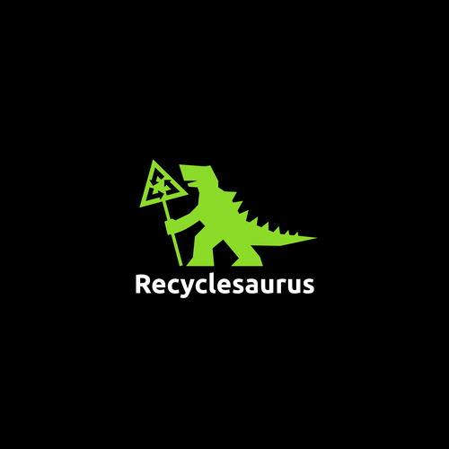 Recycling logo with the title 'Recyclesaurus'