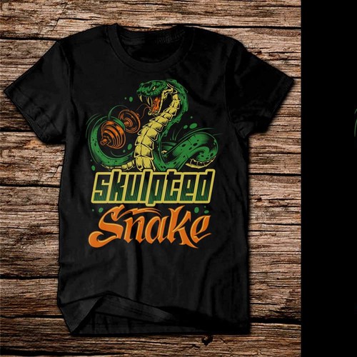 Art t-shirt with the title 'Skulpted snake'