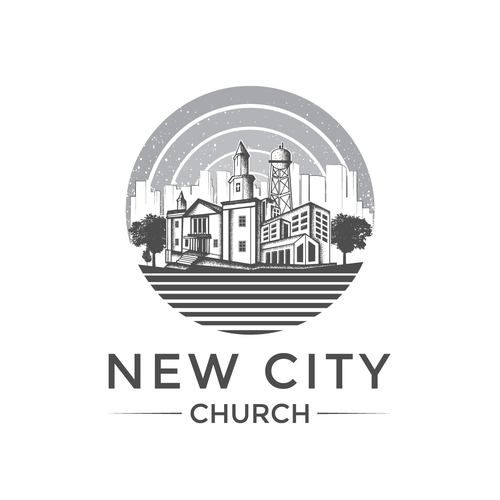 Skyline design with the title 'New City Church logo for professional, young families!'