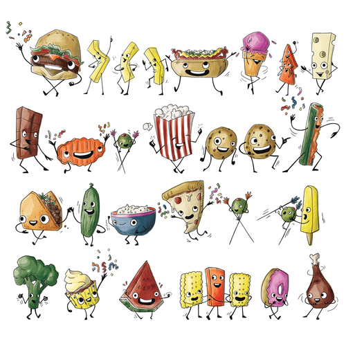 Smile artwork with the title 'Food Conga Line'