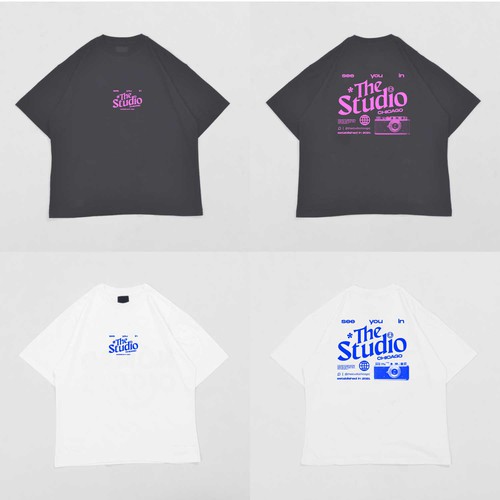 Pastel artwork with the title 'The Studio Tees Design'