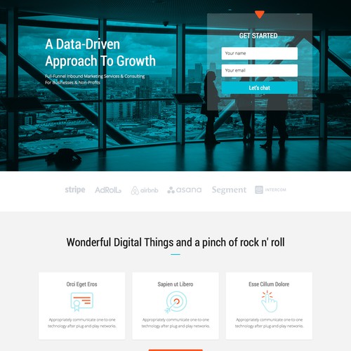 Neat design with the title 'High converting landing page for Pepperland'
