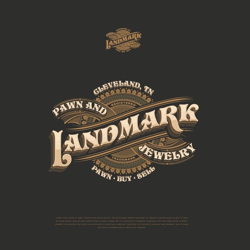 Ae logo with the title 'LandMark Pawn Shop - Logo'