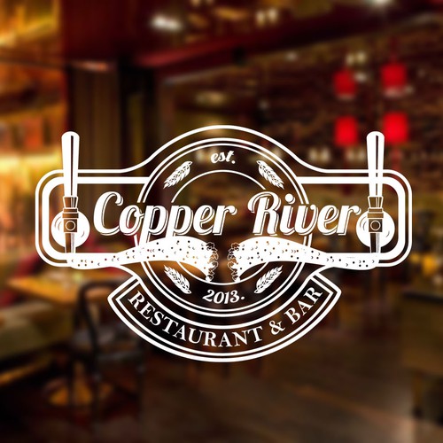 Bar and restaurant design with the title 'Copper River Restaurant & Bar'