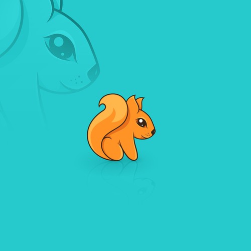 Drawing design with the title 'cute little squirrel '