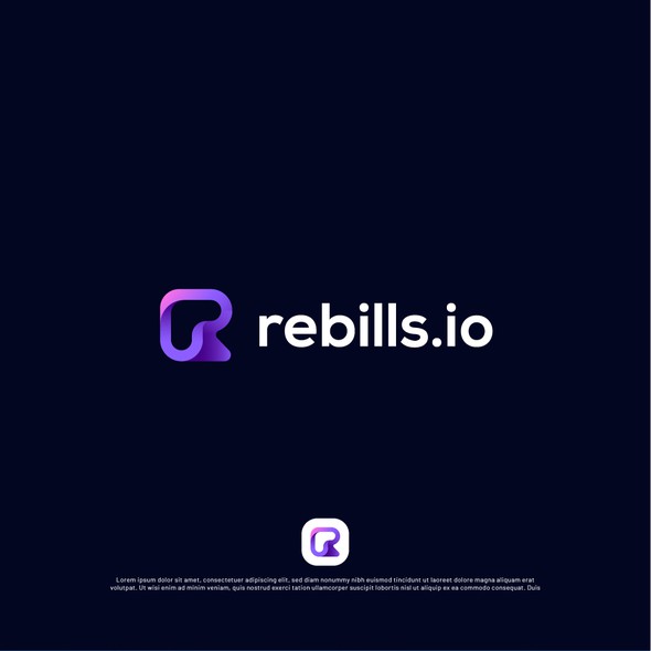 Gradient brand with the title 'rebills.io'