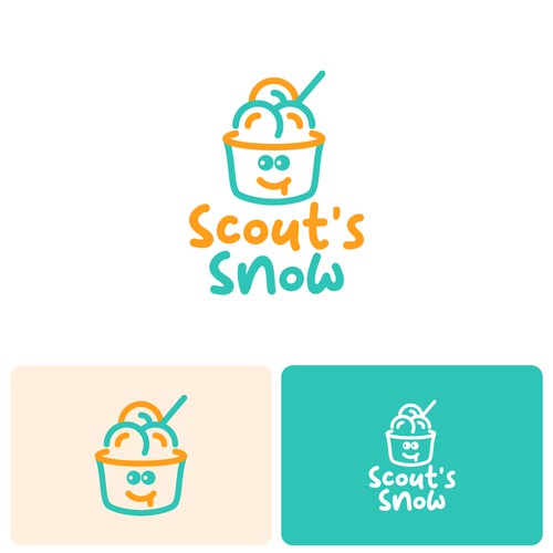 Ice cream shop design with the title 'Logo concept for ice cream'