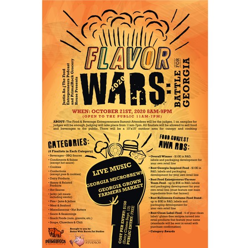 Explosion design with the title 'Flavor Wars Poster'