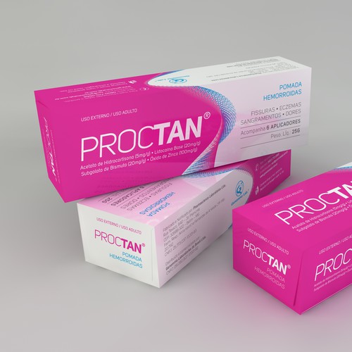 Cream packaging with the title 'PROCTAN Packaging Concept'