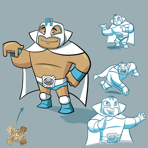 Wrestling design with the title 'LUCHADOR MEXICANO (WRESTLER)'