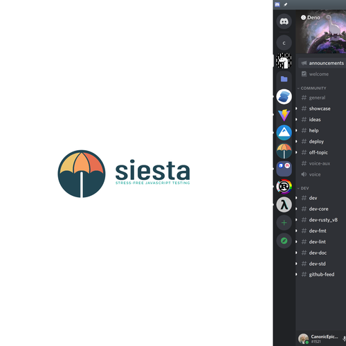App brand with the title 'logo for the JavaScript testing tool'
