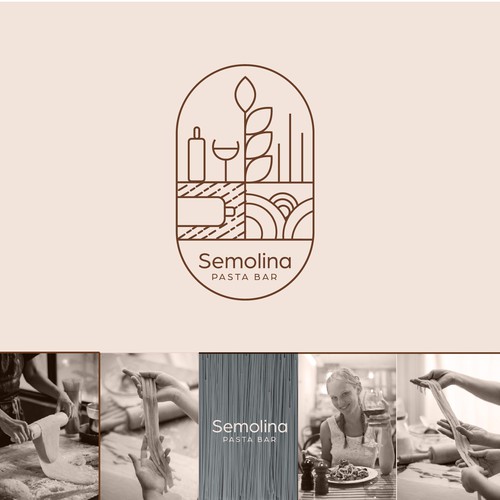 Pasta logo with the title 'Semolina'