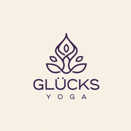 Yoga studio design with the title 'GLÜCKS YOGA'