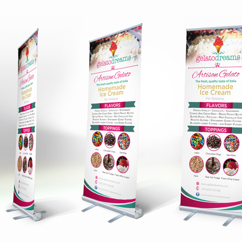 Gelato design with the title 'Help Gelato Dreams create roll-up banner'