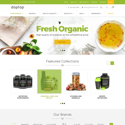 Ecommerce website with the title 'Health and beauty shopify store design'