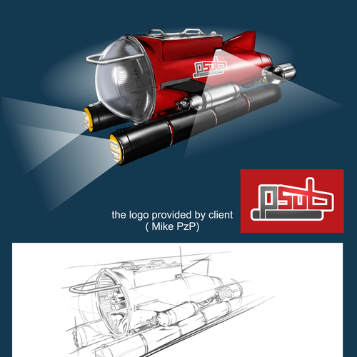 Concept art design with the title 'Personal Submarine Concept Design '