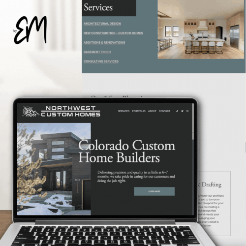 Modern design with the title 'Clean Custom Construction Site'