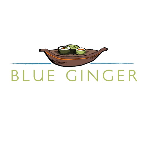 Sushi logo with the title 'Blue Ginger needs a new Logo Design'