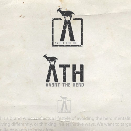 Mountain goat logo with the title 'winnint design for ATH'