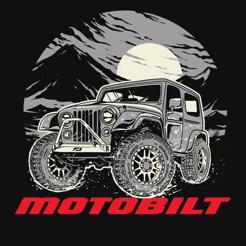 Vehicle design with the title 'Motobilt'