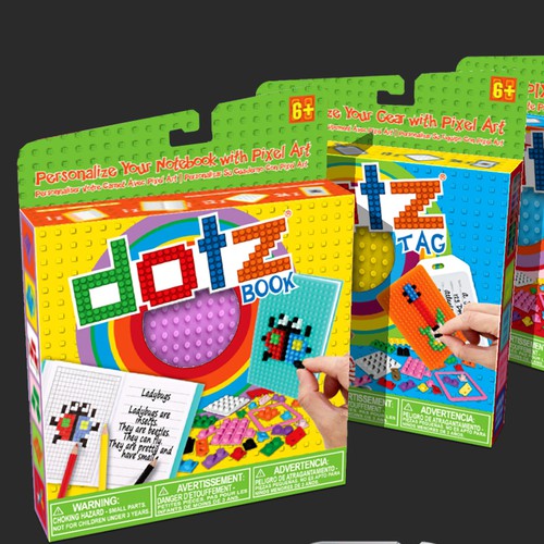 Eye-catching packaging with the title 'the dotz® company'