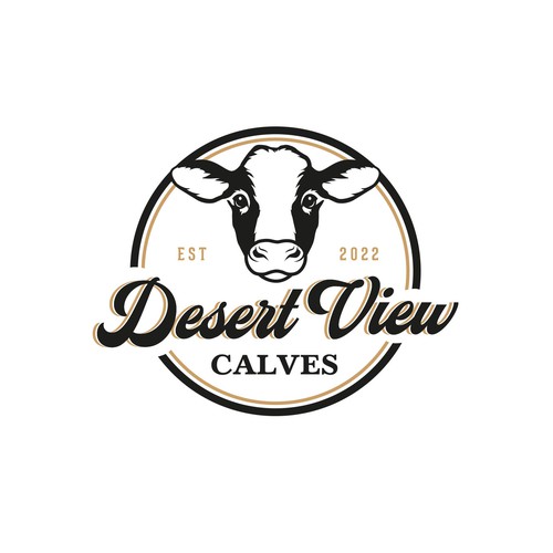 Cow logo with the title 'calves logo'