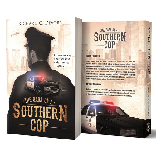 Police design with the title 'The Saga of a Southern Cop by Richard C. Devors '