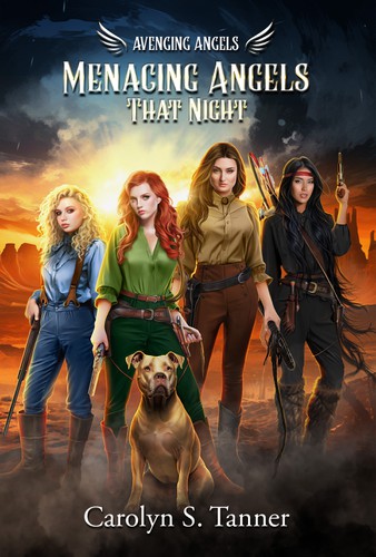 Western book cover with the title 'Menacing Angels'