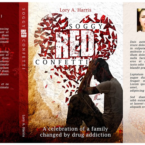 Art book cover with the title 'Soggy Red Confetti'