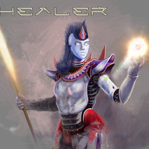 Painting artwork with the title '13 Futuristic Card Illustration Art'