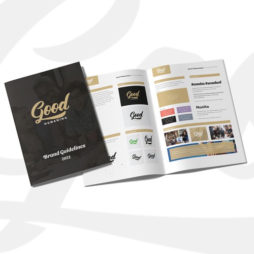 Font design with the title 'A consulting agency that serves black and brown entrepreneurs that foster community giving'