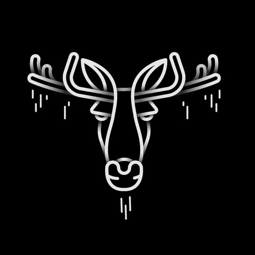 Moose logo with the title 'Alaskan-themed drive-thru coffee huts'