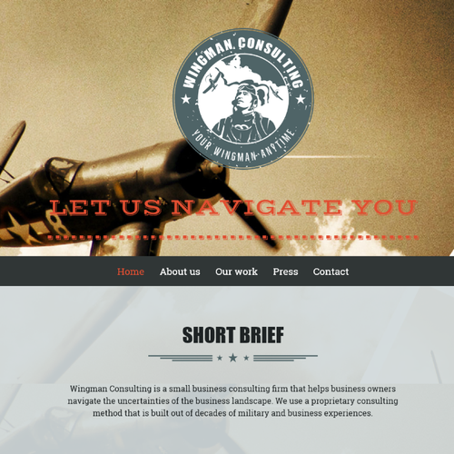 War design with the title 'Bold, military style logo for a consulting company'