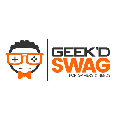 Bow tie design with the title 'Geek'd Swag'