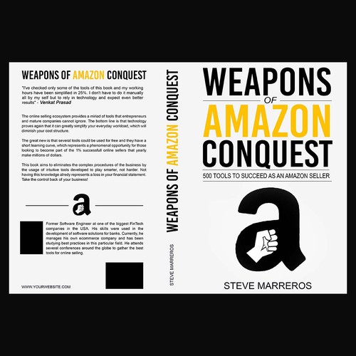 Amazon book cover with the title 'Bold book cover for Weapons of Amazon Conquest'